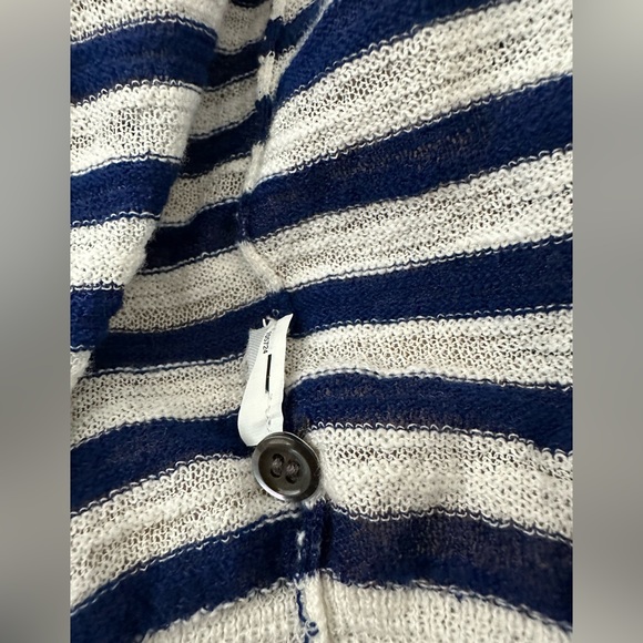 J. Crew, Navy/White Striped Cardigan Sweater, Size Small - Picture 6 of 6